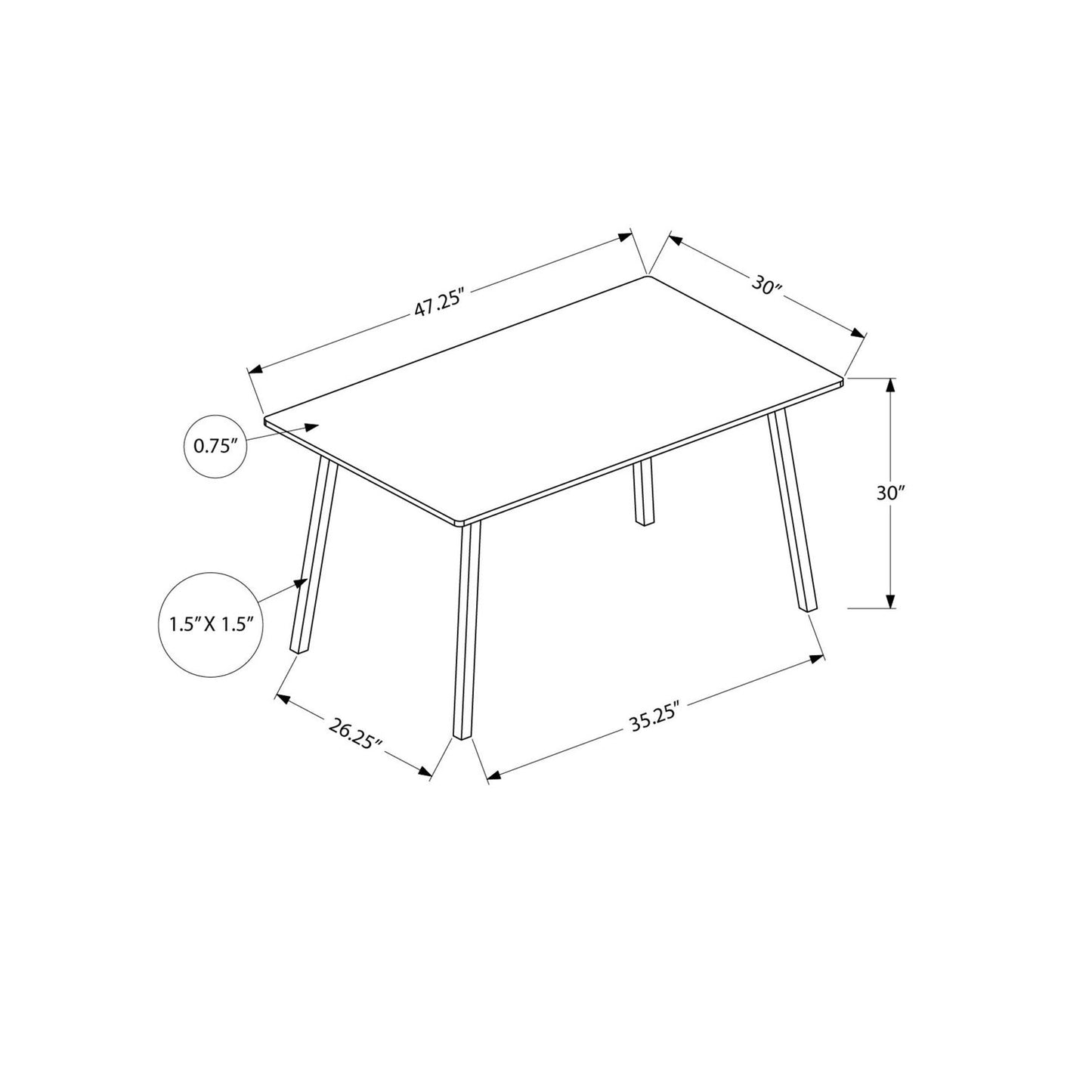 Contemporary Rectangular Dining Table