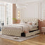 Upholstered Platform Bed With 2 Drawers And 2 Sets Of USB Ports On Each Side, Fabric