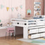 Loft Bed With Retractable Writing Desk And 4 Drawers, With Lateral Portable Desk And Shelves