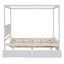 Canopy Platform Bed With Drawers, Support Slats, No Box Spring Needed