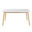 Dining Table With Splayed Rubberwood Legs & Faux Wood Tabletop, - White Oak