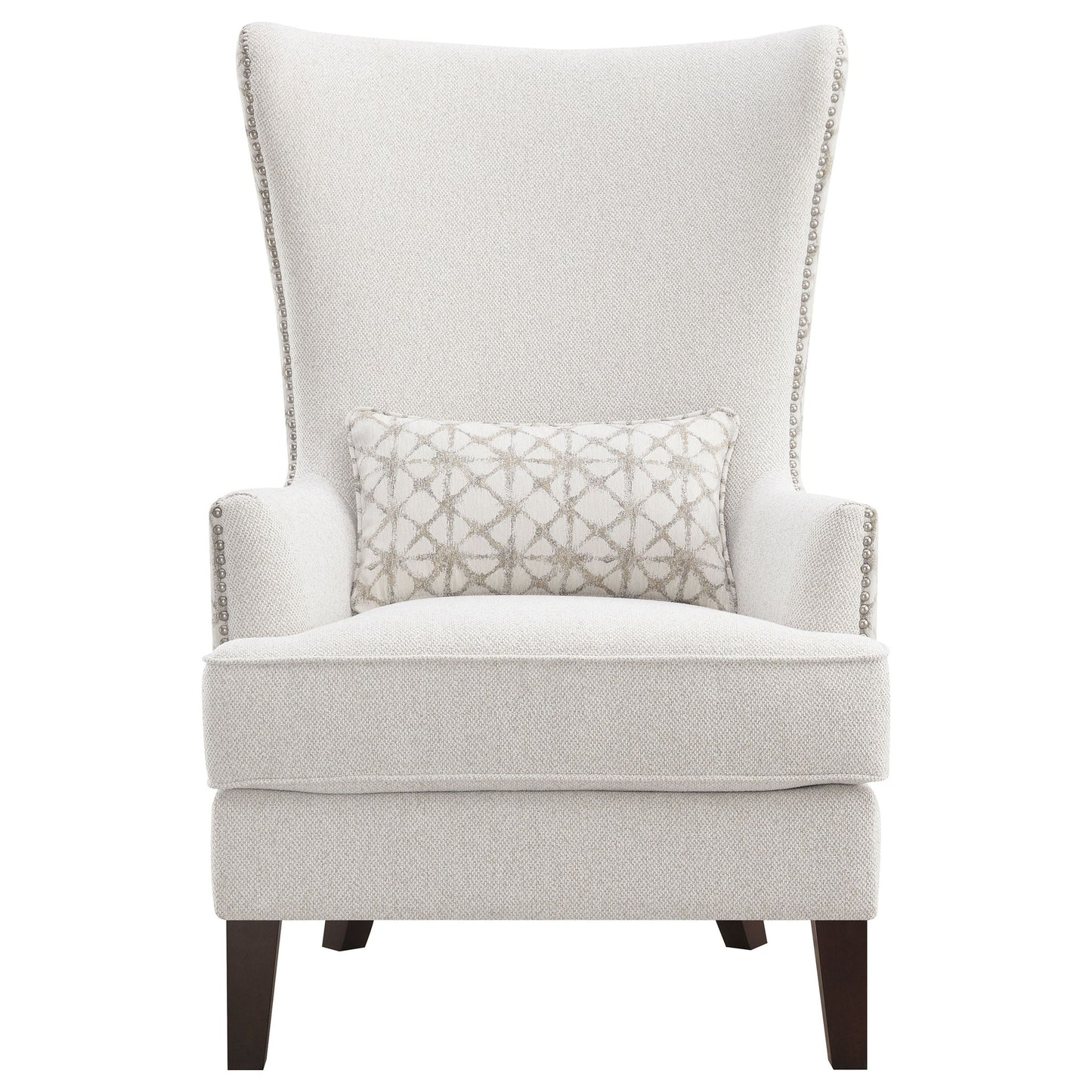 Lindstrom - Wingback Accent With Contoured Back - Ivory White