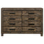 Bren - 8 Drawer Dresser With Pull Handles - Rustic