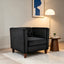 Button Tufted Accent Square Arm Upholstered Chair - Black