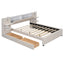 Upholstered Platform Bed With Reading Lights, Drawers, Trundle And Shelves