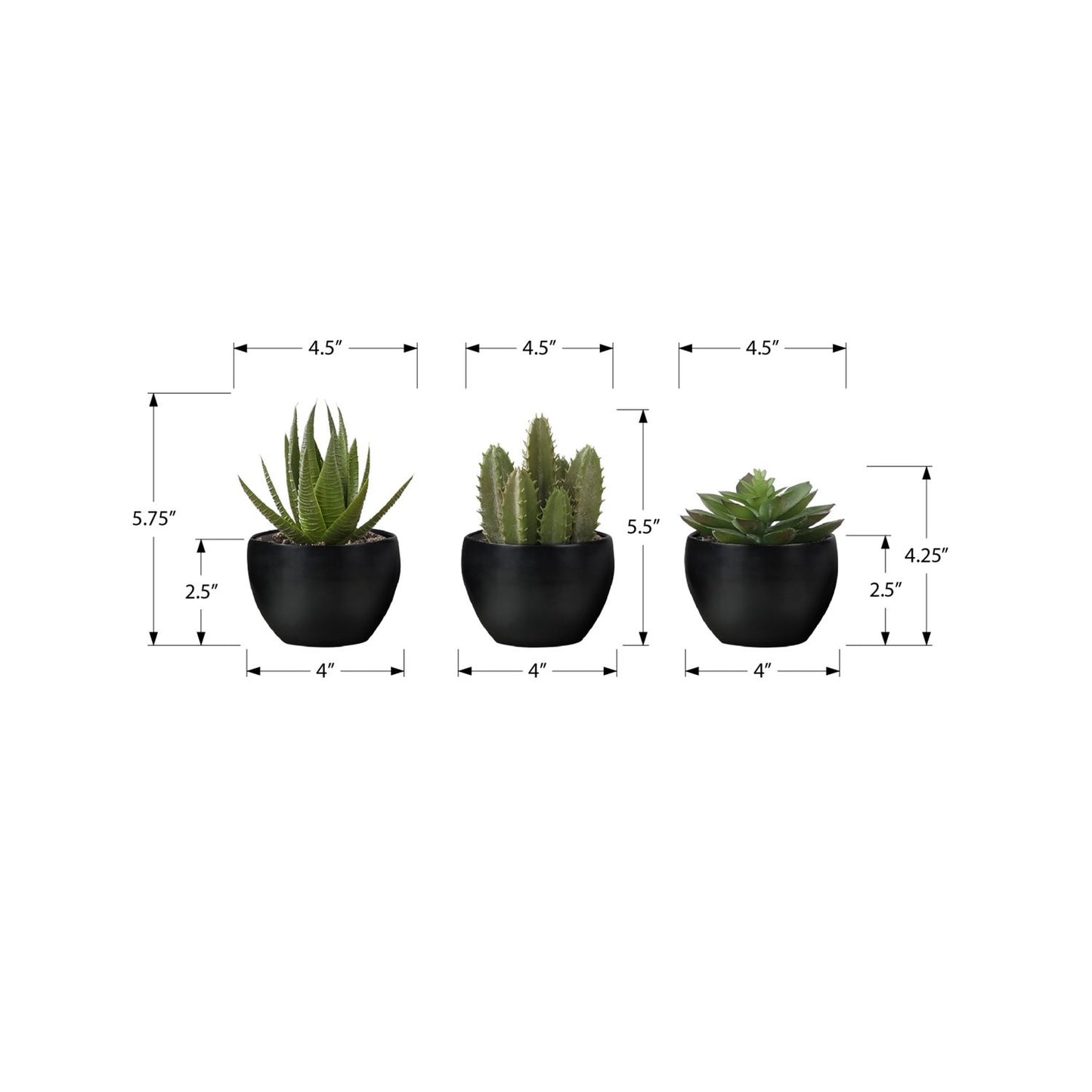 Artificial Succulent Plants (Set of 3)