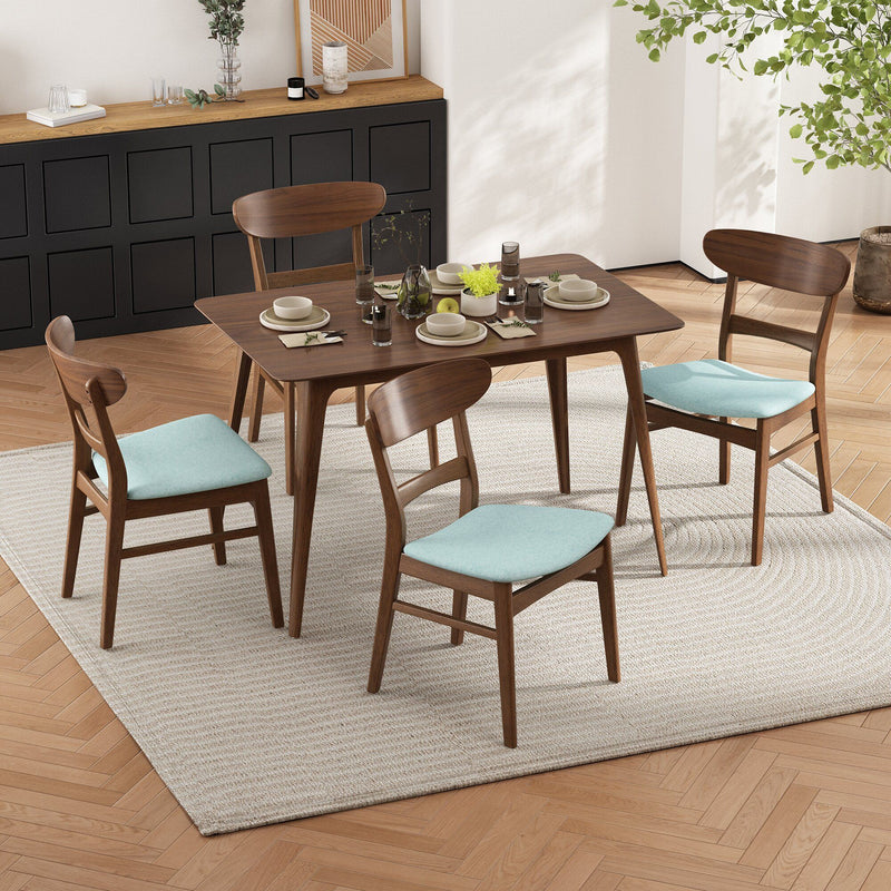 5 Piece Dining Set, 1 Table And 4 Upholstered Chairs