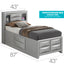 Modern Design Storage Bed With Bookcase Headboard