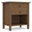 Warm Shaker - Bedside Table With 2 Drawers - Brown