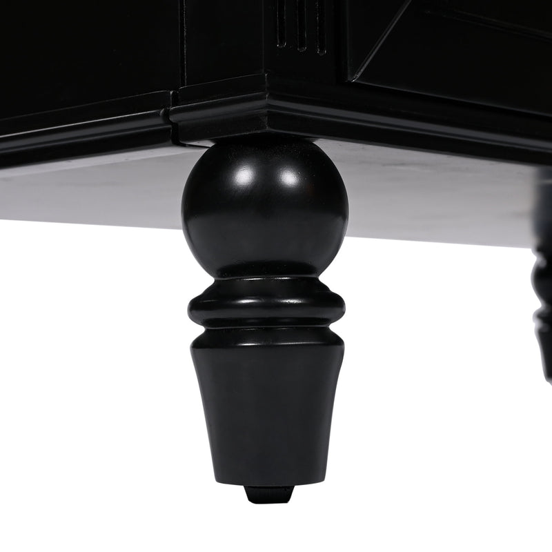 Bathroom Vanity With Sink, 2 Doors 2 Drawers - Black