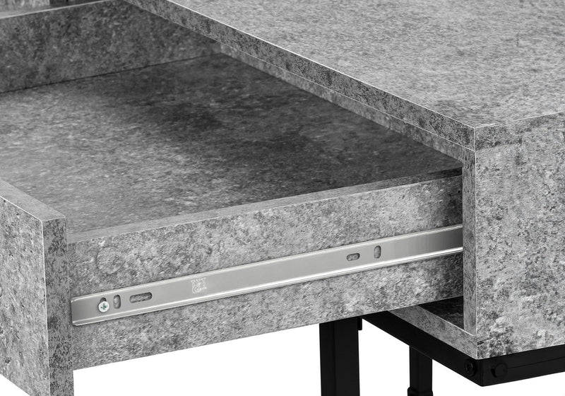 Computer Desk For Home Office, Laptop, Storage Drawers, Versatile Placement - Gray