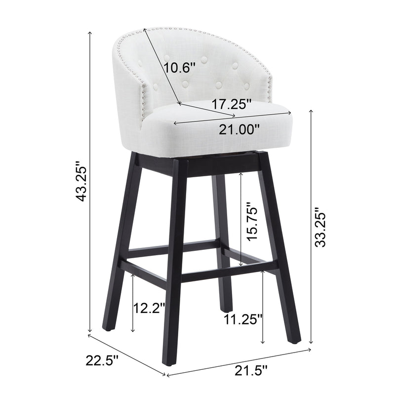 Taburetes de barra giratorios de 360 grados (juego de 2)