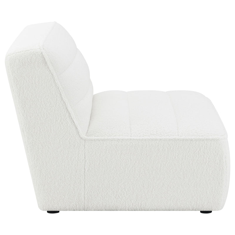 Bonnie - Upholstered Armless Chair With Channel Tufting - Ivory