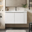 Wall Mounted Bathroom Vanity With Sink, 2 Open Shelves - White