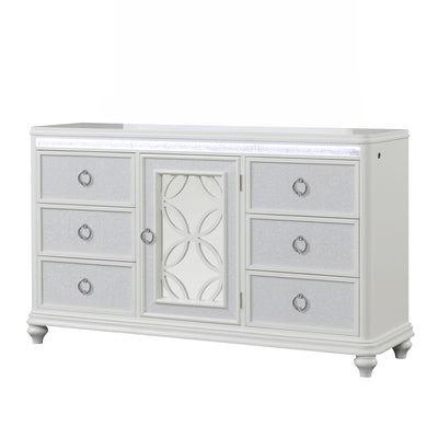 Abigale - 6 Drawer Dresser With LED (Includes Dresser Only, Mirror Not Included) - White