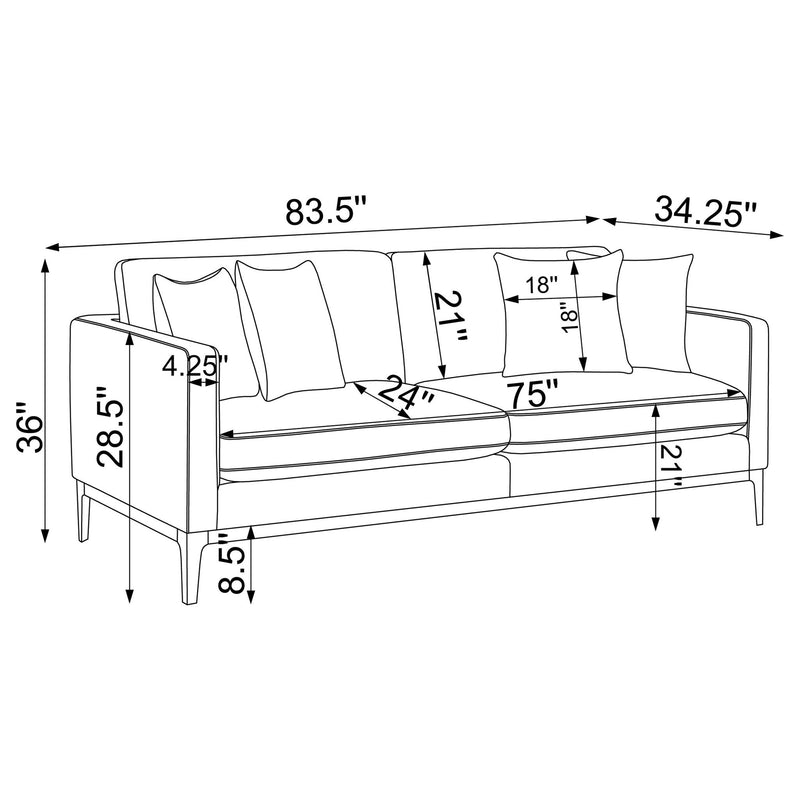 Montauk - Upholstered Sofa With Reversible Cushions - Light Gray