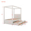 Upholstery Canopy Platform Bed With Trundle And Three Storage Drawers