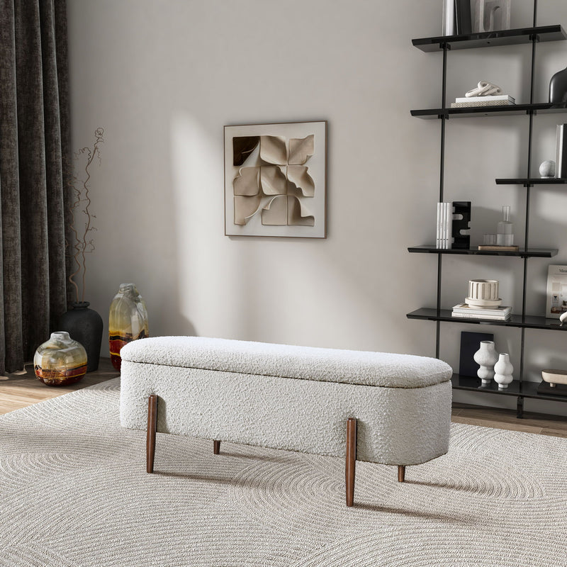 Sarna - Storage Bench - Ivory
