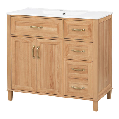 Bathroom Vanity With Sink, Soft Close Doors & Drawers - Wood