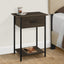 Contemporary 2 Tier Accent Table With Storage Drawer