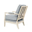 Arm Chair With Open Back Spindle Design, Padded Armrests