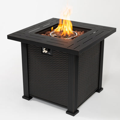 Square Fire Pit Table - Brown