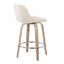 Toriano - Contemporary Fixed Height Counter Stool With Swivel & Round Footrest Modern Design (Set of 2)