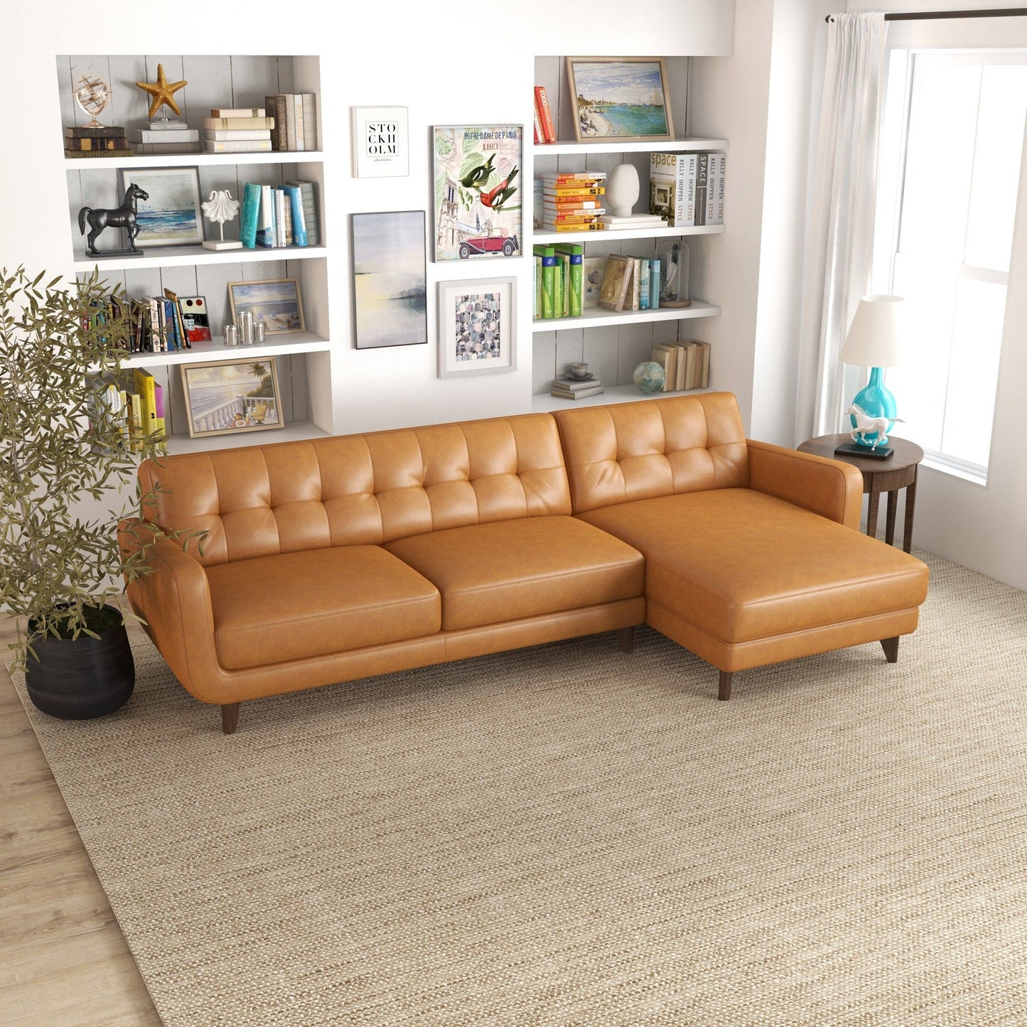 Allison - Mid-Century Modern Sectional Sofa Chaise