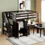 Loft Bed With Stairs, Bookshelf, Drawers, Desk & Wardrobe, Space Saving Multifunctional Furniture