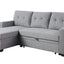 Upholstered Pull Out Sectional Sofa With Chaise