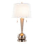 Jules - Contemporary Table Lamp Built In USB Port (Set of 2) - Nickel / White