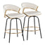 Jie - Fixed Height Contemporary Counter Stool With Swivel Round Footrest (Set of 2)