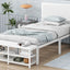 Platform Bed With 2 Tier Storage Shelves, Storage Cabinet