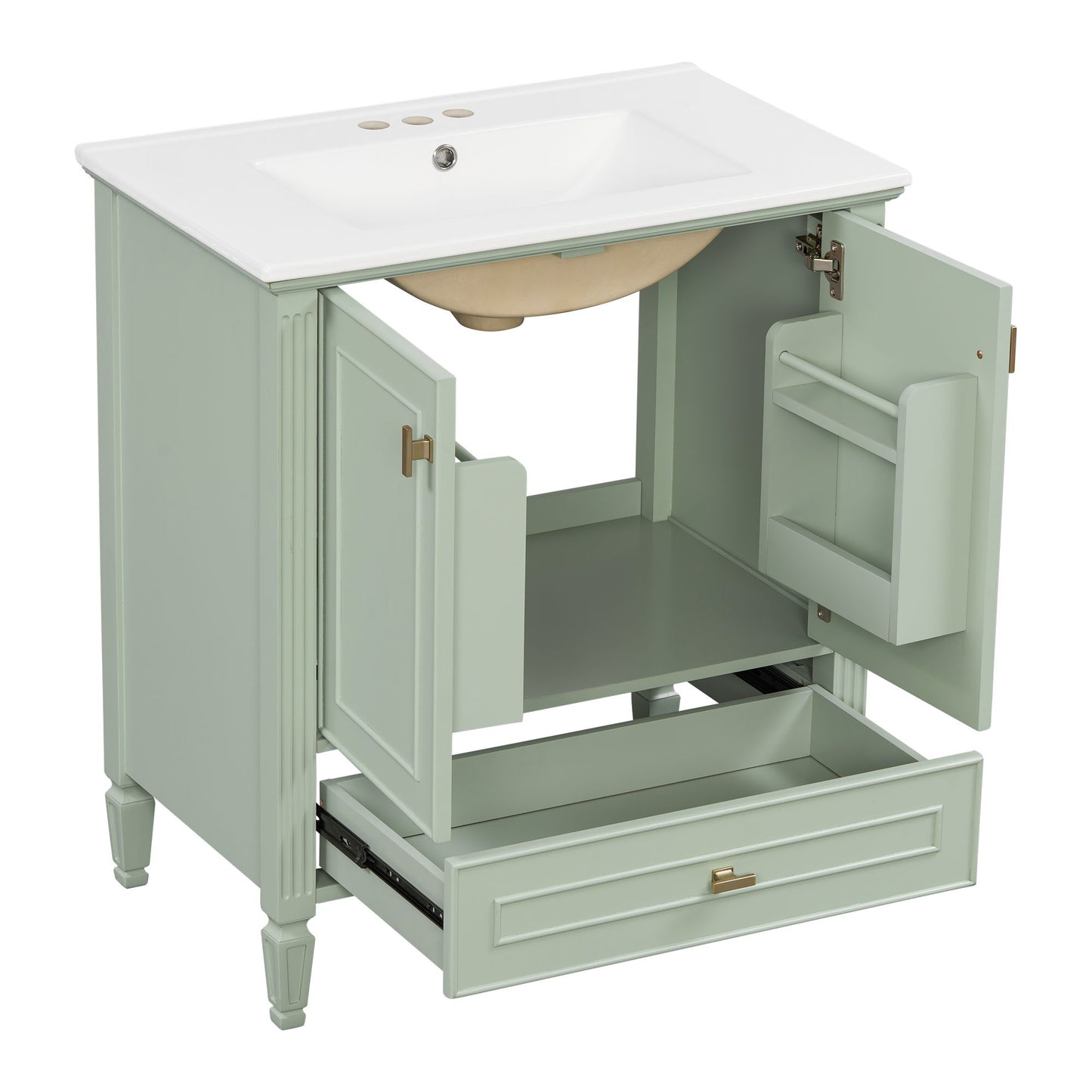 Freestanding Vanity With 1 Drawer & 2 Soft Close Doors With Door Mounted Storage