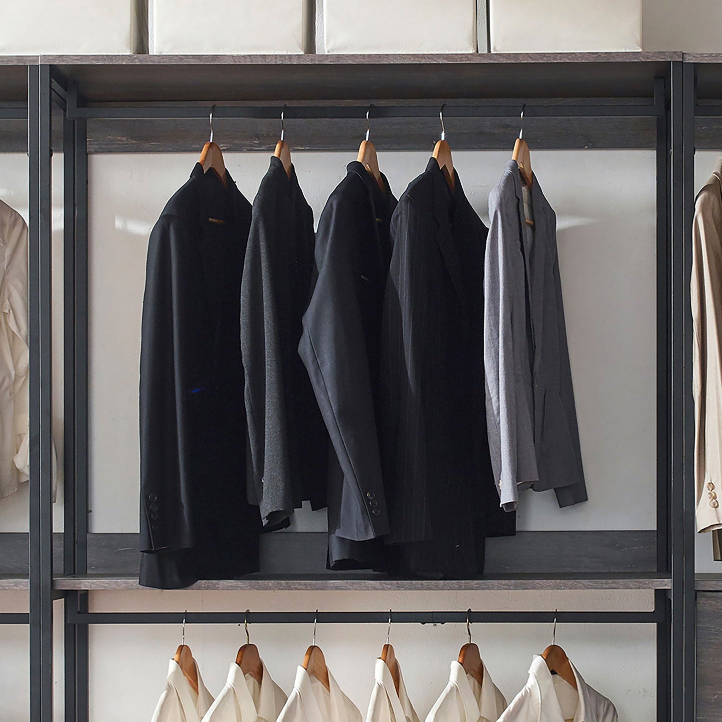 Monica - Modular Design Walk-In Closet System - Rustic