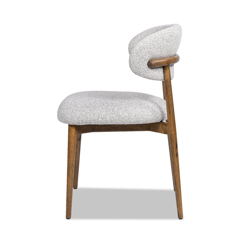 Locke - Silla de comedor tapizada moderna con estructura - Gris
