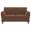 Dania - Upholstered Crescent Loveseat With Curved Tufted Arms - Rust