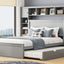 Bed With All In One Cabinet, Shelf And Sockets, Twin Long Trundle