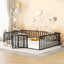 Metal Floor Bed Frame With Fence And Door