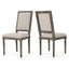 Traditional Style Dining Chair Set With Fabric Upholstery