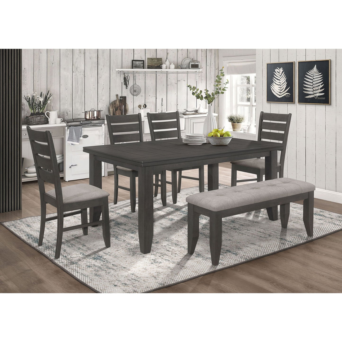 Padded Seat Side Chairs With Tapered Slats (Set of 2)