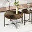 Radial - Pattern Coffee And End Table Set Waterproof Cover, Distressed Cylindrical Design (Set of 2)