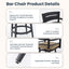 5 Pieces Outdoor Patio Bar Set, Rounded Square Sintered Stone Table & 4 Swivel Bar Chairs