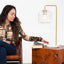 Haven - Clear Table Lamp, Button Control - Gold / White / White Marble