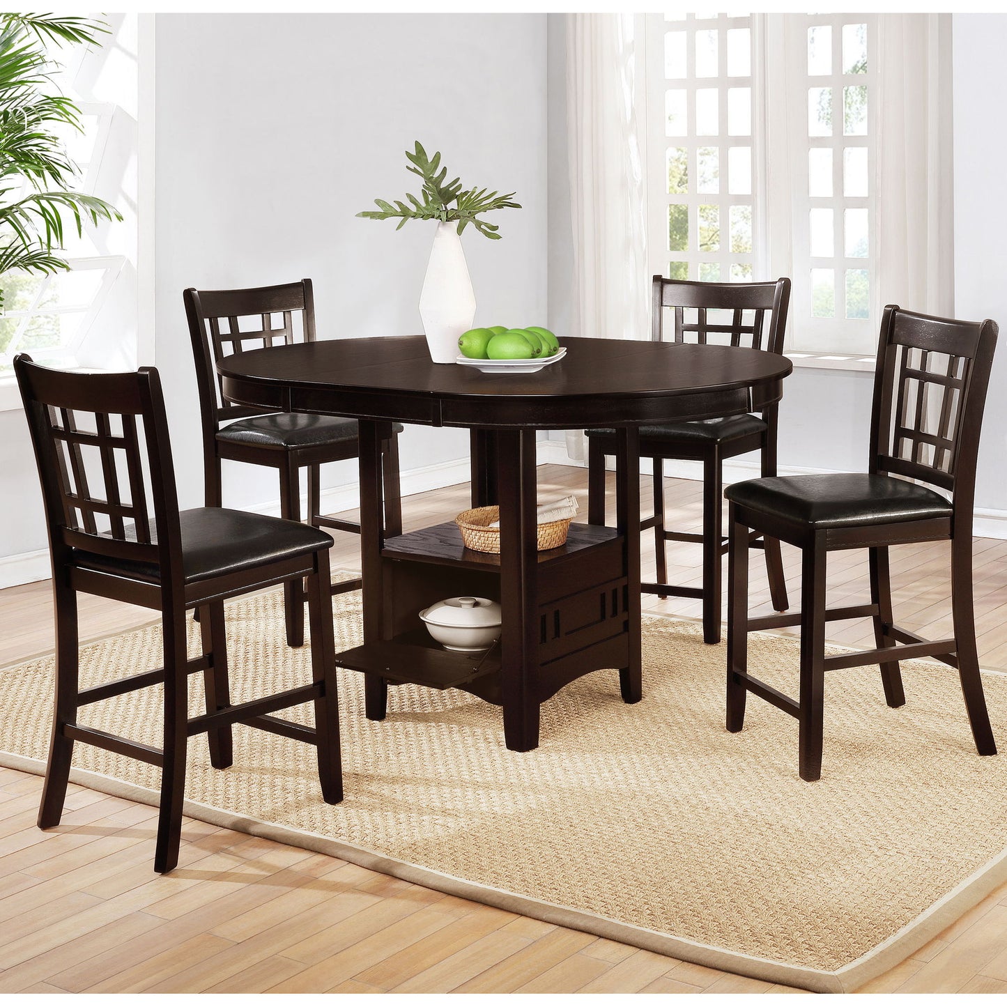 Lattice Back Counter Height Stools (Set of 2)