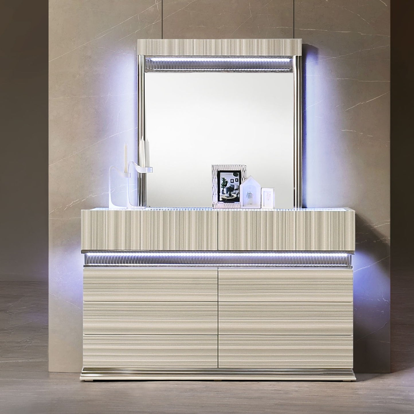 Leonor - 6 Drawer Dresser - Gray