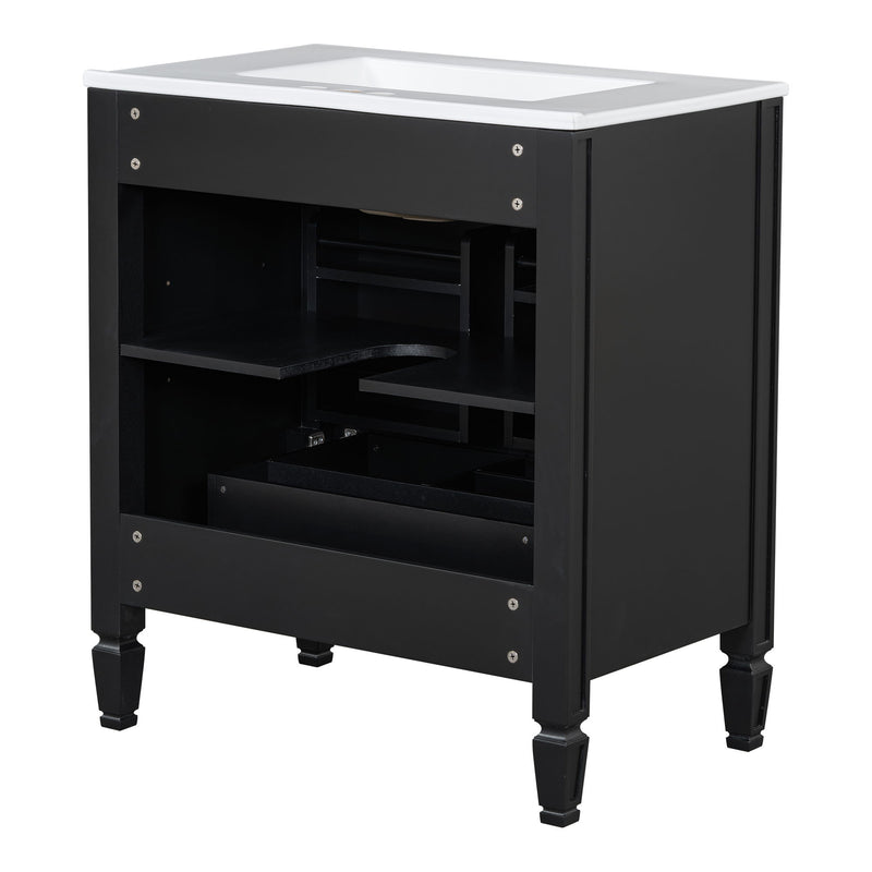 Bathroom Vanity With Sink With 2 Doors And Adjustable Shelf