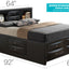 Modern Design Storage Bed With Bookcase Headboard