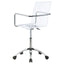Clear Office Chair With Caster Wheels Futuristic Design, Adjustable Height - Clear