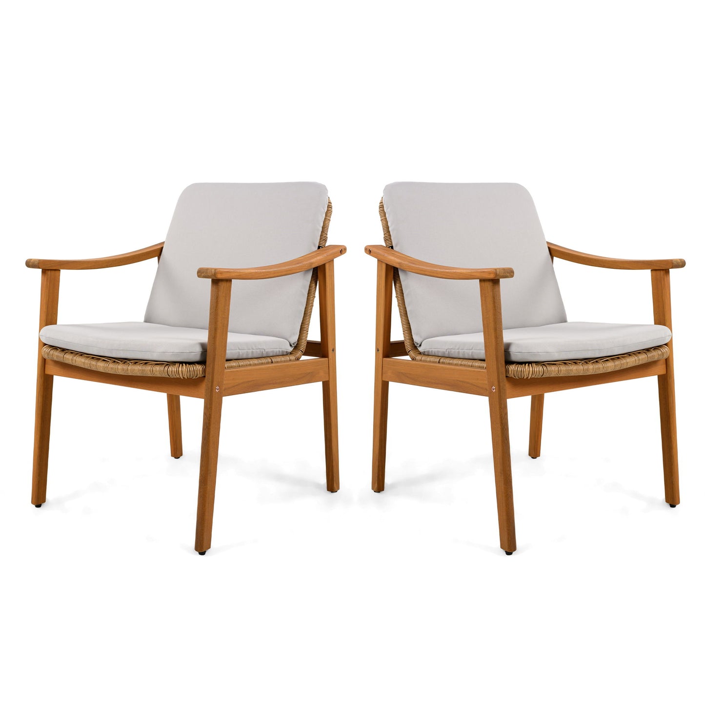 7 Piece Outdoor Patio Dining Set With & 6 Arm Chairs